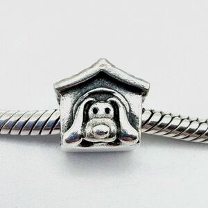 Pandora Dog House Red Enamel Heart Sterling Silver Charm